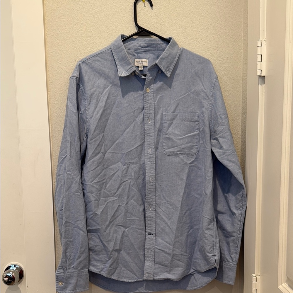 Men's Club Monaco Blue Button-Up Shirt